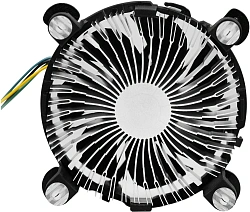Устройство охлаждения(кулер) KingPrice KPAC-65-PWM3 Soc-1200/1150/1151/1155 черный 4-pin 18-35dB Al 65W 140gr Ret