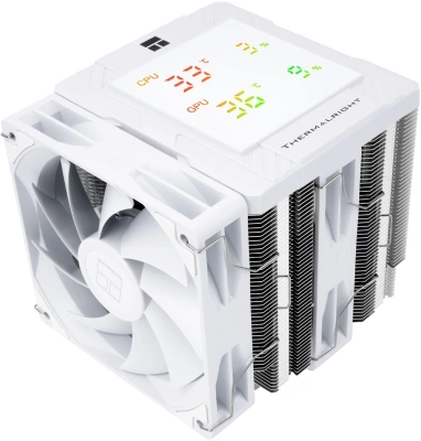 Устройство охлаждения(кулер) Thermalright Peerless Assassin 120 Digital Soc-AM5/AM4/1200/1700/1851 белый 4-pin 25.6dB Al+Cu LCD Ret (PA120-DIGITAL-WH)