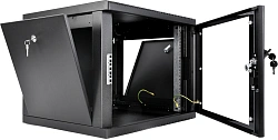 Шкаф коммутационный ЦМО (ШРН-М-9.650-9005) настенный 9U 600x650мм пер.дв.стекл 120кг черный 581мм 22.5кг 180град. 475мм IP20 металл