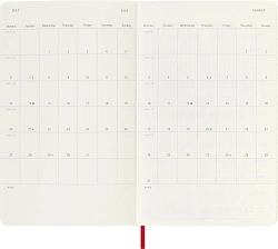 Еженедельник Moleskine ACADEMIC SOFT WKNT Large 130х210мм датир.18мес 208стр. мягкая обложка красный