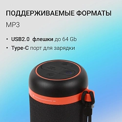 Колонка порт. Digma D-PS1521 черный 16W 2.0 BT 10м 1800mAh (PS1521B)