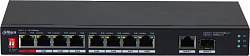 Коммутатор Dahua DH-PFS3110-8ET1GT1GF-96 (L2) 8x100Мбит/с 1x1Гбит/с 8PoE 96W неуправляемый