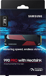 Накопитель SSD Samsung PCIe 4.0 x4 2TB MZ-V9P2T0CW 990 Pro M.2 2280