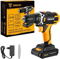 Дрель-шуруповерт Deko Banger 20V One+ аккум. патрон:быстрозажимной (083-1042)