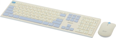 Клавиатура + мышь Acer OCC205 клав:белый/голубой мышь:белый/голубой USB беспроводная slim Multimedia (ZL.ACCEE.00C)