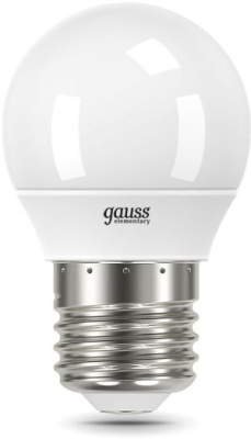 Лампа светодиодная Gauss Elementary 12Вт цок.:E27 шар 220B 3000K св.свеч.бел.теп. (упак.:10шт) (53212)