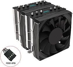 Устройство охлаждения(кулер) GMNG GG-CPC250-1 Soc-AM5/AM4/1200/1700/1851 черный 4-pin 22-32dB Al+Cu 250W 930gr Ret (GG-CPC250-1-BK)