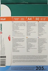 Фотобумага Lomond 0102085 A4/205г/м2/50л./белый матовое для струйной печати