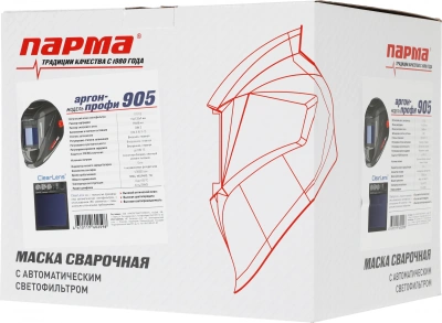 Маска сварщика Парма Аргон-Профи-905 филь.:хамел. см.экр.98х88мм черный (02.007.00032)