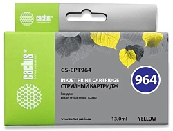 Картридж струйный Cactus CS-EPT964 T0964 желтый (13мл) для Epson Stylus Photo R2880 с чипом