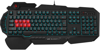 Клавиатура A4Tech Bloody B318 черный USB Multimedia for gamer LED (подставка для запястий) (B318)