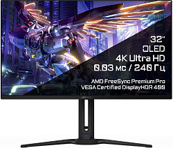 Монитор Gigabyte 31.5" Aorus FO32U2P черный QD OLED LED 16:9 HDMI M/M матовая HAS Piv 250cd 178гр/178гр 3840x2160 240Hz FreeSync Premium Pro DP 4K USB 8.53кг