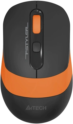Мышь A4Tech Fstyler FG10S черный/оранжевый оптическая 2000dpi silent беспров. USB для ноутбука 4but (FG10S ORANGE)
