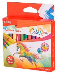 Восковые мелки Deli EC20820 Colorun 24цв. картон.кор./европод.