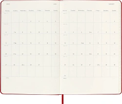 Еженедельник Moleskine ACADEMIC WKNT Large 130х210мм датир.18мес 208стр. красный