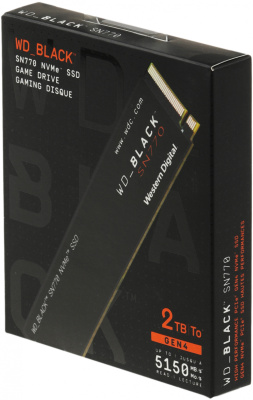 Накопитель SSD WD PCIe 4.0 x4 2TB WDS200T3X0E Black SN770 M.2 2280