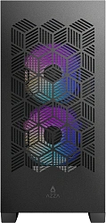 Корпус Azza AEROHEX-M черный без БП mATX 4x120mm 1xUSB2.0 2xUSB3.0 audio bott PSU