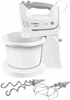 Миксер ручной Bosch MFQ36460S 450Вт белый/серый