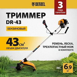 Триммер бензиновый Denzel DR-43 2.5л.с. неразбор.штан. реж.эл.:леска/нож