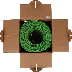 Кабель информационный ITK LC1-C5E04-122 кат.5E UTP 4 пары 24AWG нг(А)-LSLTx внутренний 305м зеленый
