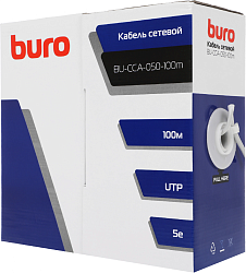 Кабель сетевой Buro BU-CCA-050-100m UTP 4 пары cat.5E solid 0.50мм CCA 100м серый