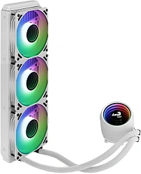 Система водяного охлаждения Aerocool Mirage L360 ARGB Soc-AM5/AM4/1200/1700/1851 белый 4-pin 20-27dB Al+Cu 550W 1350gr Ret (MIRAGE L360 WH)