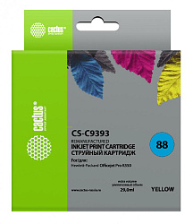 Картридж струйный Cactus CS-C9393 №88 желтый (29мл) для HP DJ Pro K550 с чипом