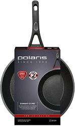 Сковорода Polaris Pro collection 28FP круглая 28см покрытие: Diamant-3X Pro ручка несъемная (без крышки) черный (016233)