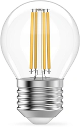 Лампа филам. Gauss Filament 8Вт цок.:E27 шар 220B св.свеч.бел.теп. (упак.:10шт) (52218)
