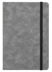 Блокнот Deli EN123LGREY A5 210х143мм искусст. кожа 80л линейка твердая обложка серый