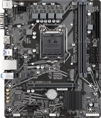 Материнская плата Gigabyte H510M H V2 2.0 Soc-1200 Intel Q470 2xDDR4 mATX AC`97 8ch(7.1) GbLAN+VGA+HDMI