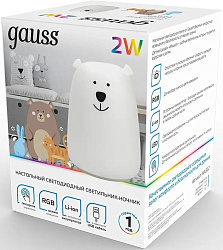 Ночник Gauss NN302 медведь белый