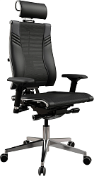 Кресло руководителя Метта Yoga 4DT B2-15D - YM93+Infinity+carbon черный сетка/кожа с подголов. крестов. алюминий хром (комплект 1шт)