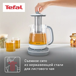 Чайник электрический Tefal BJ551B10 1.5л. белый корпус: стекло/пластик (7211004581)