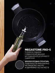 Кастрюля Polaris Monolit 24C 4л. d=24см (с крышкой) черный (015249)