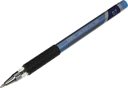 Ручка шариков. Deli Arrow EQ10-BL синий мет./синий d=0.7мм син. черн. резин. манжета