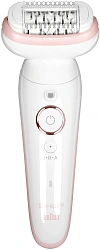 Эпилятор Braun SES9-030 скор.:2 насад.:3 от электр.сети от аккум. белый/розовый