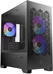 Корпус Azza AEROHEX-M черный без БП mATX 4x120mm 1xUSB2.0 2xUSB3.0 audio bott PSU