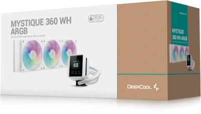 Система водяного охлаждения Deepcool Mystique 360 ARGB Soc-AM5/AM4/1200/1700/1851 белый 4-pin 36.49dB Al 1847gr Ret (R-LX360-WHDSNMCP-G-1)