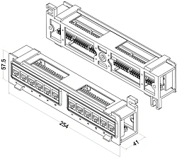 Патч-панель Hyperline PPW-12-8P8C-C5E 12xRJ45 кат.5e UTP