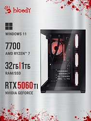 ПК Bloody BD-PC RAB84V2 TWR Ryzen 7 7700 (3.8) 32Gb SSD1Tb RTX5060TI 8Gb Windows 11 Home 64 2.5xGbitEth 650W черный (RUS) (2142127)