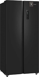 Холодильник Weissgauff WSBS 500 Inverter NoFrost Black 2-хкамерн. черный стекло инвертер