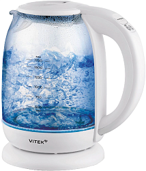 Чайник электрический Vitek VT-WK1045 1.7л. 2200Вт белый корпус: стекло