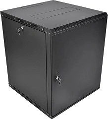Шкаф коммутационный ЦМО ШРН-Эконом (ШРН-Э-18.350.1-9005) настенный 18U 600x350мм пер.дв.металл 85кг черный 300мм 21.69кг 180град. 878мм IP20 металл