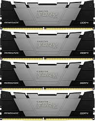 Память DDR4 4x16GB 3200MHz Kingston KF432C16RB12K4/64 Fury Renegade Black RTL Gaming PC4-25600 CL16 DIMM 288-pin 1.35В dual rank с радиатором Ret