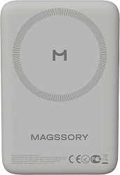 Мобильный аккумулятор Magssory PBN013t 10000mAh QC/PD 15W 3A USB-C беспров.зар. титановый
