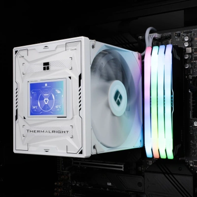 Устройство охлаждения(кулер) Thermalright Burst Assassin Vision 120 Soc-AM5/AM4/1200/1700/1851 белый 4-pin 25.6dB Al+Cu LCD Ret (BA120-VISION-WH)