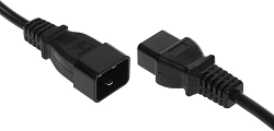 Шнур питания Lanmaster LAN-PP19/20-2.0-BK C19-C20 проводник.:3x1.5мм2 2м 220В 16А черный