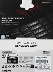 Память DDR4 2x16GB 3200MHz Kingston KF432C16RB12K2/32 Fury Renegade Black RTL Gaming PC4-25600 CL16 DIMM 288-pin 1.35В dual rank с радиатором Ret