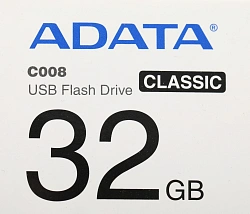 Флеш Диск A-Data 32Gb Classic C008 AC008-32G-RKD USB2.0 красный/черный
